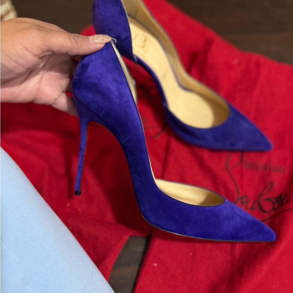Christian Louboutin So Kate Elegant Blue Suede Stilettos